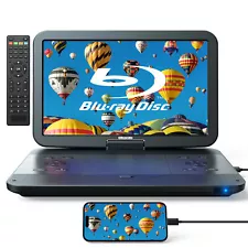 17.6" Portable Blu ray DVD Player w/ 15.4" 1080P HD Swivel Screen Dolby USB/SD