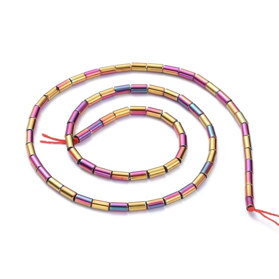 Glasperlen Zylinder plattiert 5mm x 2,5mm 70 Stück/Strang - Bild 3 von 4