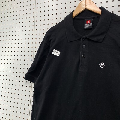 Vintage Y2K SouthPole Polo Shirt Mens Large Black Logo COllared