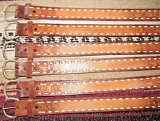 VTG Western C M Co Buckstitch Tooled Embossed Leather Belts 6 pc Size 20 NEW