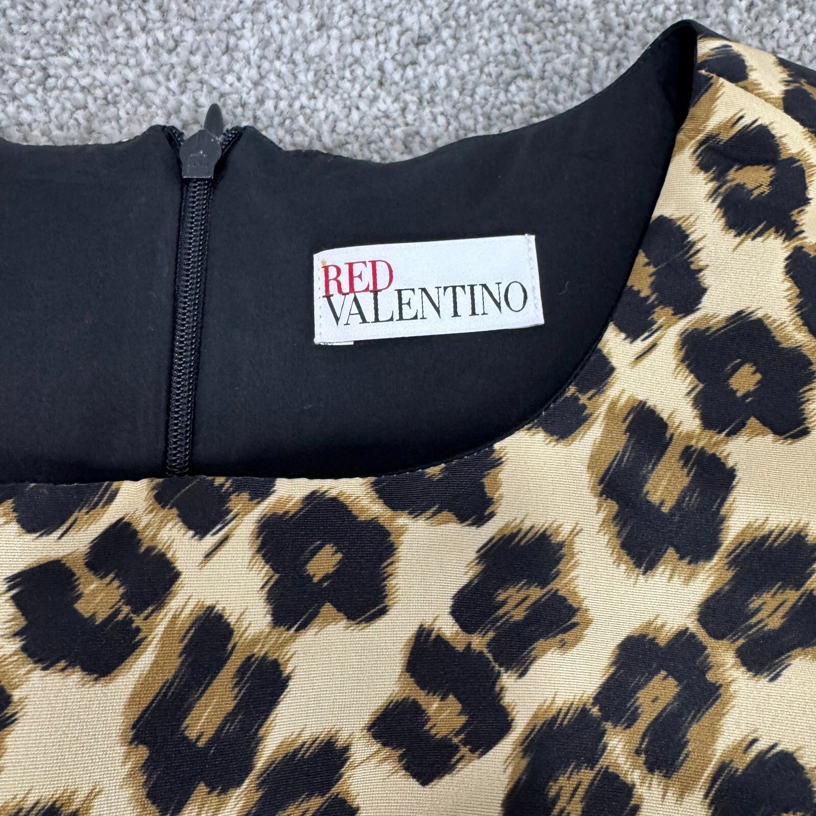 Abito donna rosso Valentino senza maniche stampa animalier taglia 40