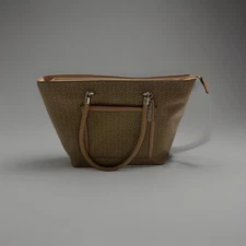 Vintage GUESS Logo Tan Beige BAG Satchel Purse LARGE Handbag Tote