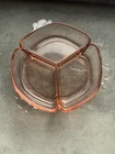 Pink Depression Glass 3 Compartment Divided Relish Tray w/ 3 Handles Nice Color