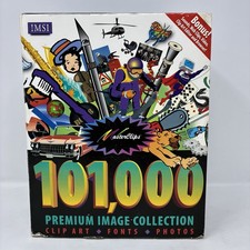 MASTER CLIPS 101,000 Premium Image Collection Fonts Art CD Pack w/Manuals IMSI