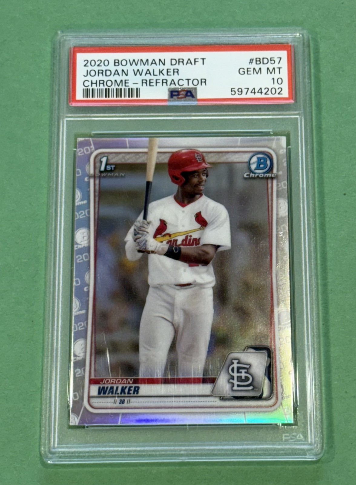 2020 Bowman Chrome Draft JORDAN WALKER 1st #BD-57 REFRACTOR PSA 10 Gem Mint