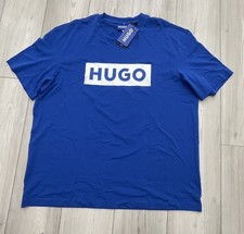HUGO Boss Men's Nico Logo Print T-Shirt in blue Size Medium
