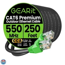RJ45 Cat-6 Ethernet Patch Cable, 10Gpbs Transfer Speed, Gold-Plated Connector...