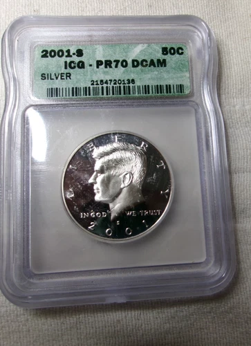 2001 S Silver Proof Kennedy Half Dollar ICG PR70DCAM
