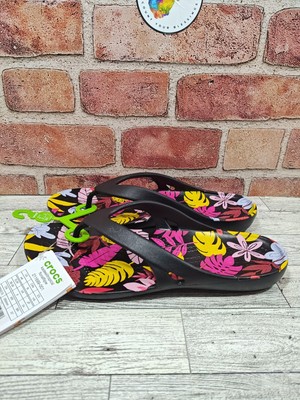 Crocs Kadee II Tropical Floral Flip Flop Sandal Women's Size 8 NWT 211699-001