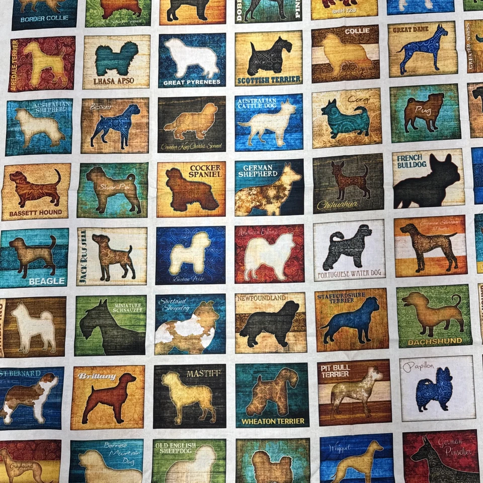 2018 Must Love Dogs Dan Morris for QT Fabric Dog Squares Cotton Fabric   1Y #31 - Image 4 of 4