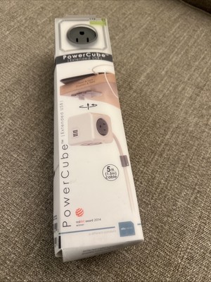 NEW Power Strip,Allocacoc PowerCube Extended USB 4 Outlets 5' CORD 
