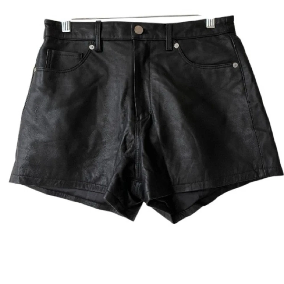 BLANNYC 100% Leather Black Shorts Women’s Size 29 High Rise 5-Pocket - Image 4 of 4