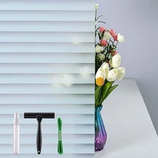 Window Privacy Film with Installation Tools, 17.5X78.7Inch, Blinds Pattern 