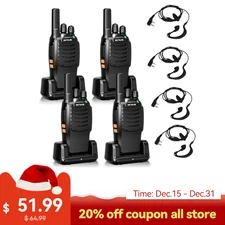 4Pack Retevis H777plus FRS Long Range Walkie Talkies Rechargeable Two Way Radios