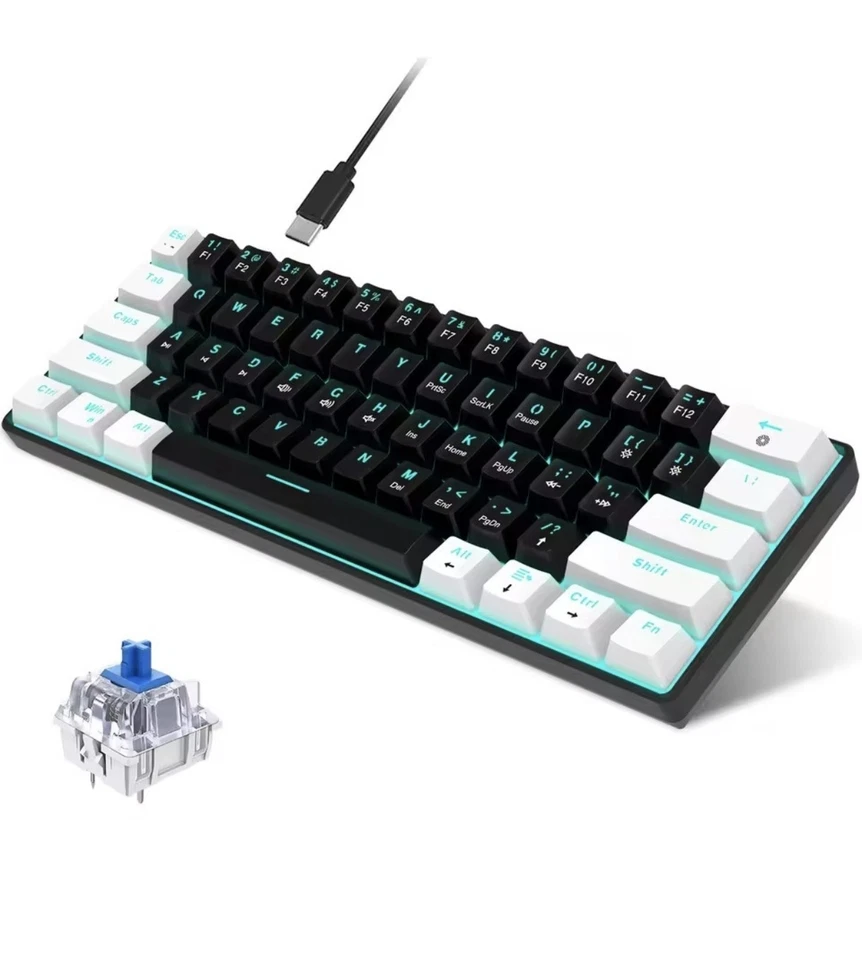 Mechanische Tastatur61-Tasten-Gaming-Tastatur HXSJ V9OO - Bild 2 von 4