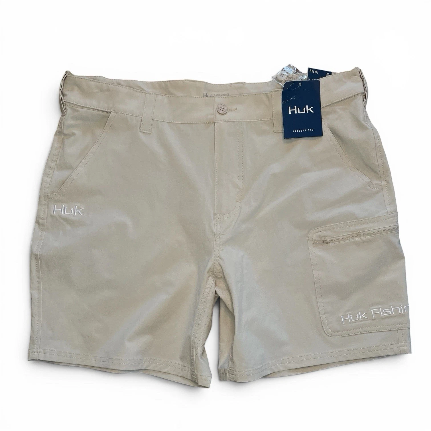 NWT Huk Fishing Shorts Mens XL Next Level Performance 7" Inseam Khaki NXTLVL 7