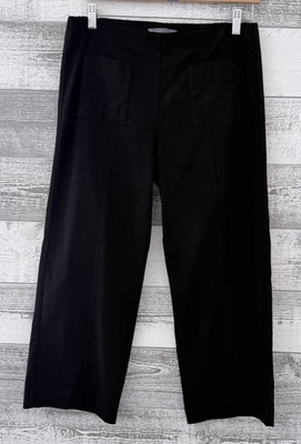 Elliott Lauren Black Wide Leg Crop Pull On Dress Pants, Size 12 (Fit 30x23.5)