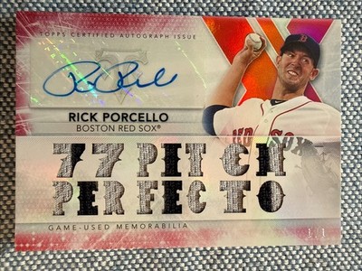Rick PORCELLO 2015 Topps Triple Threads RUBY Parallel Patch AUTO #TTAR-RP3 1/1
