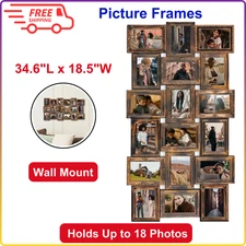 Collage Picture Frames For Wall Decor, 18-Opening Reunion Family Friends Picture