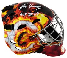 Mike Vernon Signed Flames Franklin Replica Hockey Goalie Mask w/HOF - (SS COA)