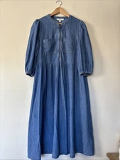 Marks & Spencer Blue Denim Midi Dress Size UK 10 Petite