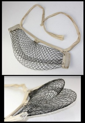 Antique Victorian Late 1800's Flexing Woven Coil Wire Bustle Cage 34'' Waist RARE