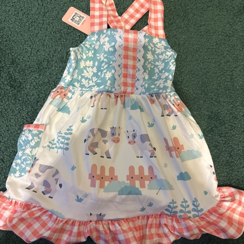 NWT! Marie Nicole Girls Dress Cows Size 2XS (12-18M)