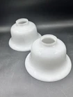 2 Vintage White Torchiere Light Lamp Shades Milk Glass Bell Shape  7x4.25