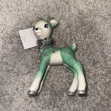8" Retro Mint Teal Ceramic Deer Fawn Christmas Figurine Target Wondershop HTF