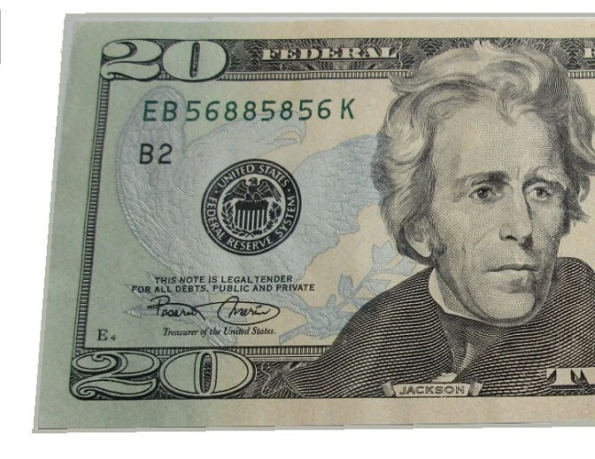 US Twenty Dollar bill Series 2004_EB 56885856 K-Fancy serial Trinary & Bookend - Image 4 of 4