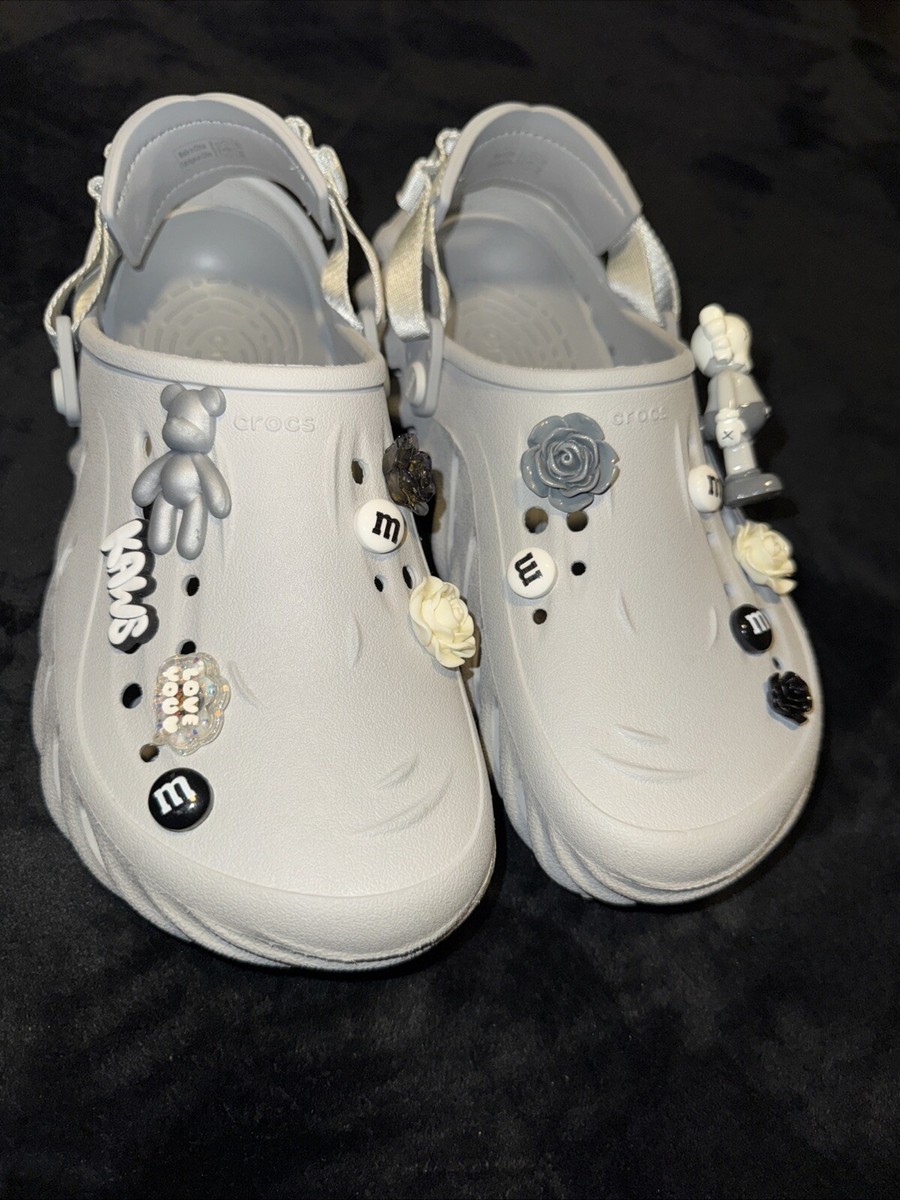 CROCS Echo Clog Gray unisex Men 8/ Women 10 With Charms | eBay