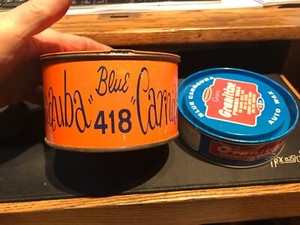 2 vintage Car Wax Beauty Shine Blue 418 Carnauba granitize auto wax tin tins