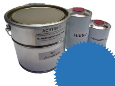 7 Liter Set 2K Automotive Paint Ral 5012 Bright Blue Matte No Clear Lackpoint