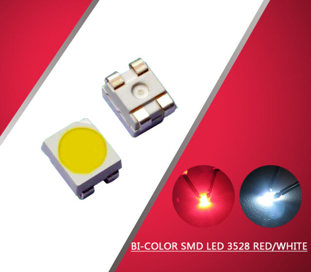 3528RW 100pz LED SMD 3528 LED Bicolore Rosso/Bianco Everest NUOVI-