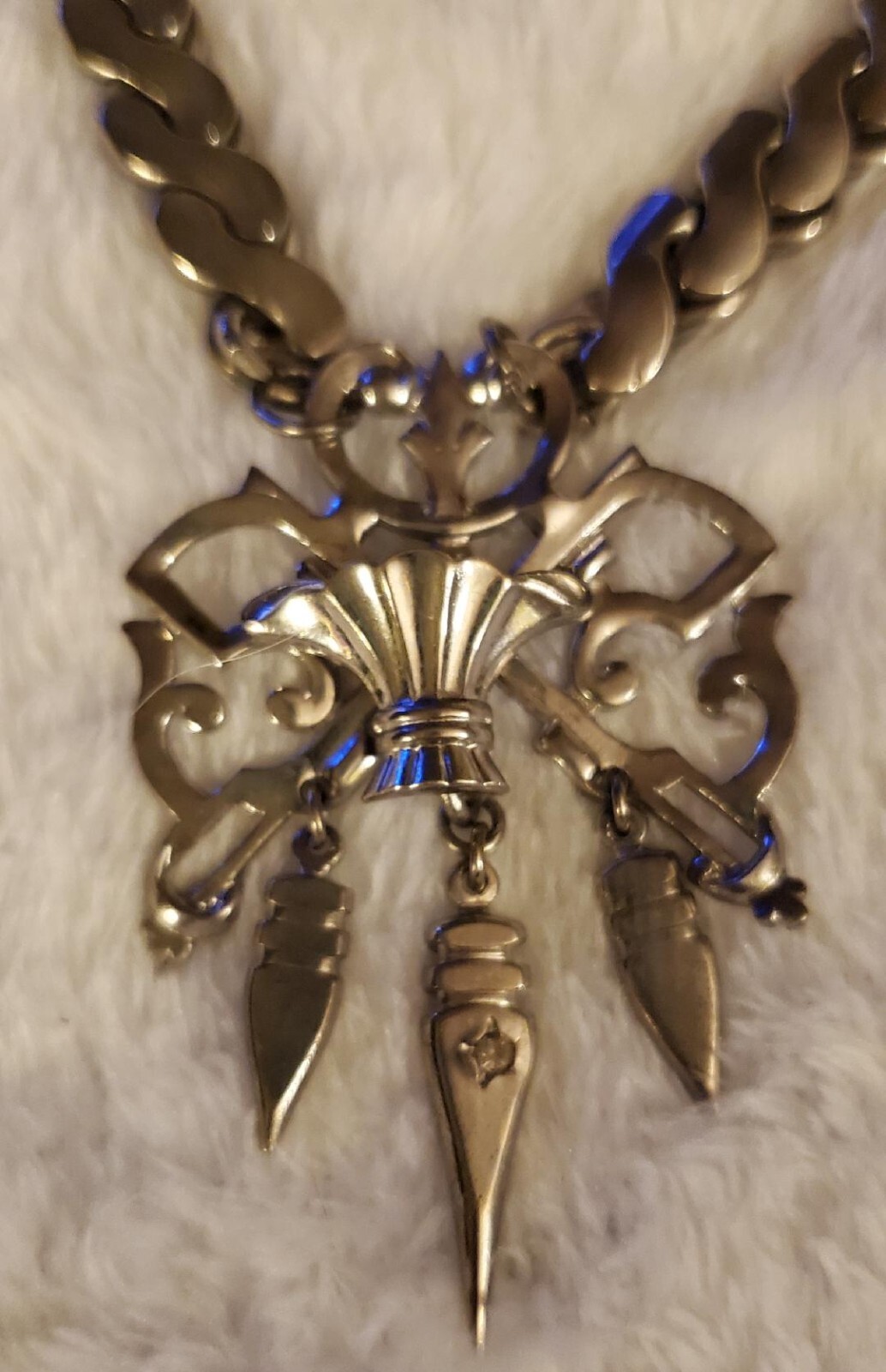 Vintage SilverTone Chunky Statement Necklace - image 7