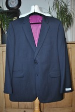 James  James Men  s Black Striped Jacket Chest 48   Wool Blend Single Breasted