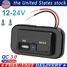 3.1A PD Type C USB Port Fast Charger Socket Power Outlet Panel Car Caravan RV