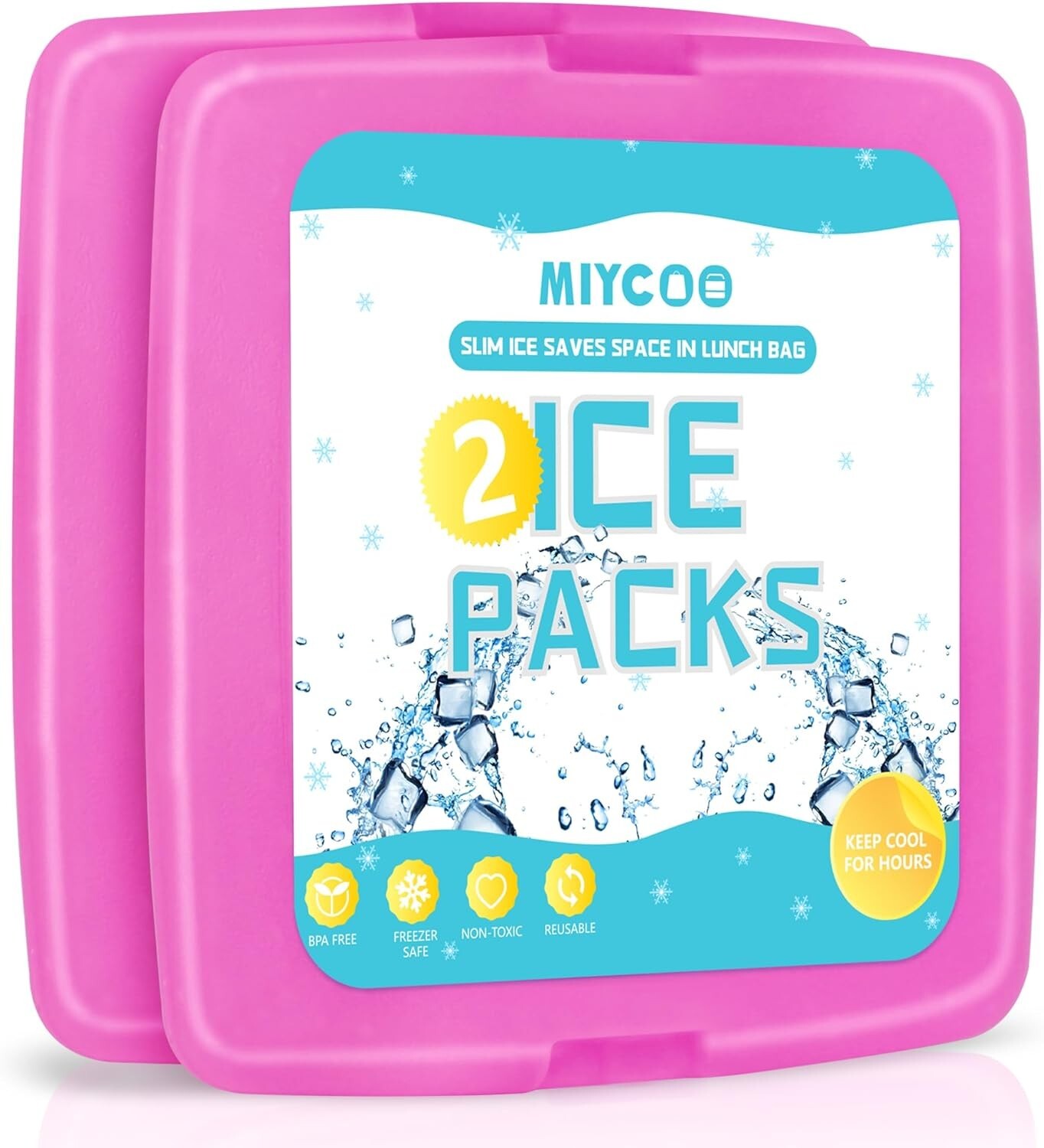 Ice Packs for Lunch Boxes & Lunch Bag - Quick Freeze Ice Pack Space Saving Freez