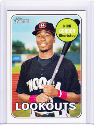 Nick Gordon 2018 Topps Heritage Minors Twins Lookouts Color Swap Variation 22/25