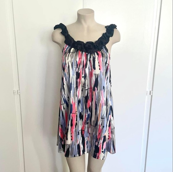 ICHI ärmelloses mehrfarbiges Kleid - Größe S