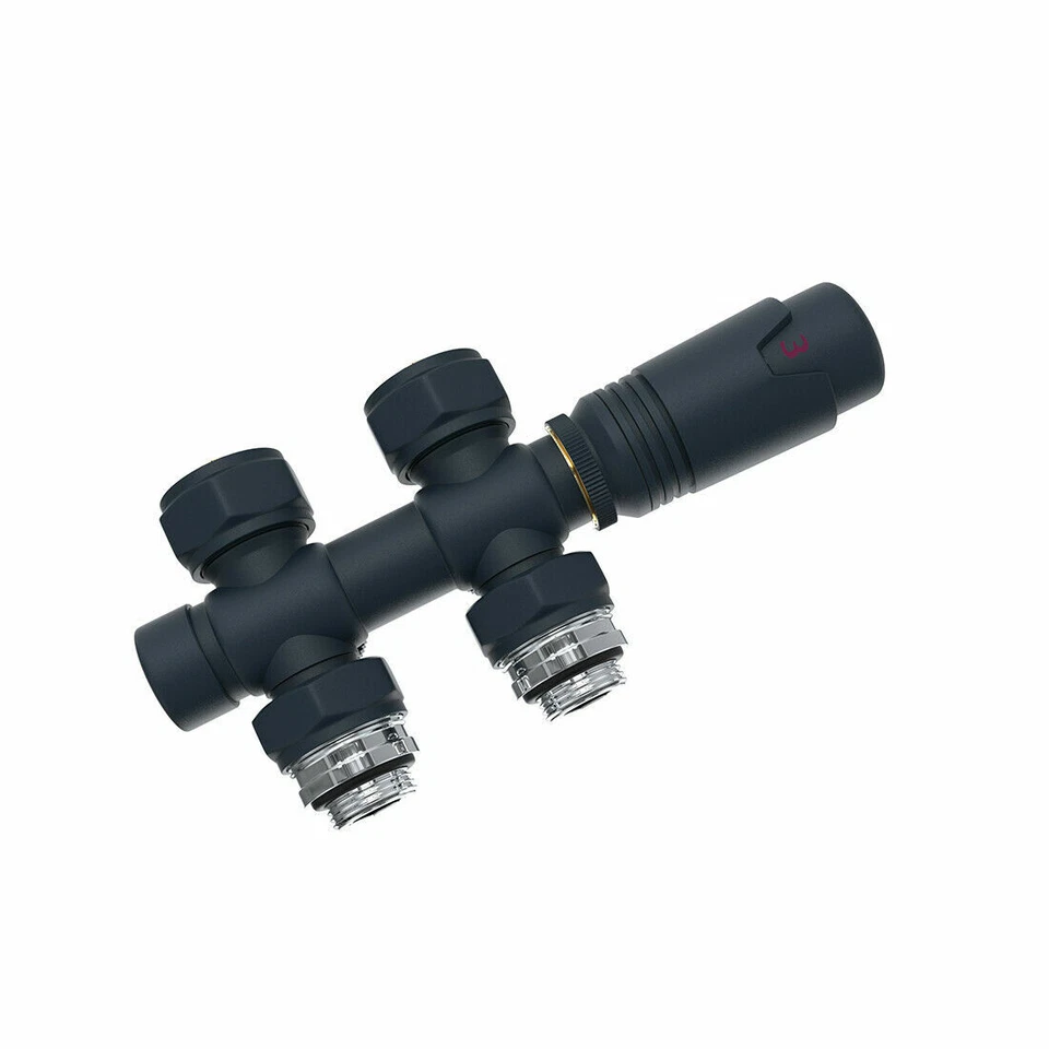 Multiblock Heizkörper Mittelanschluss Thermostatventil Hahnblock Eck Durchgang - Bild 4 von 4