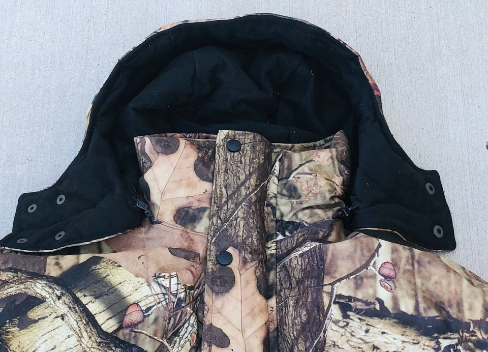 Chaqueta de Trabajo de Caza Camuflaje Camuflaje Capucha Acolchada Forrada Pelirroja Para Hombres Talla M Foto 3 de 4
