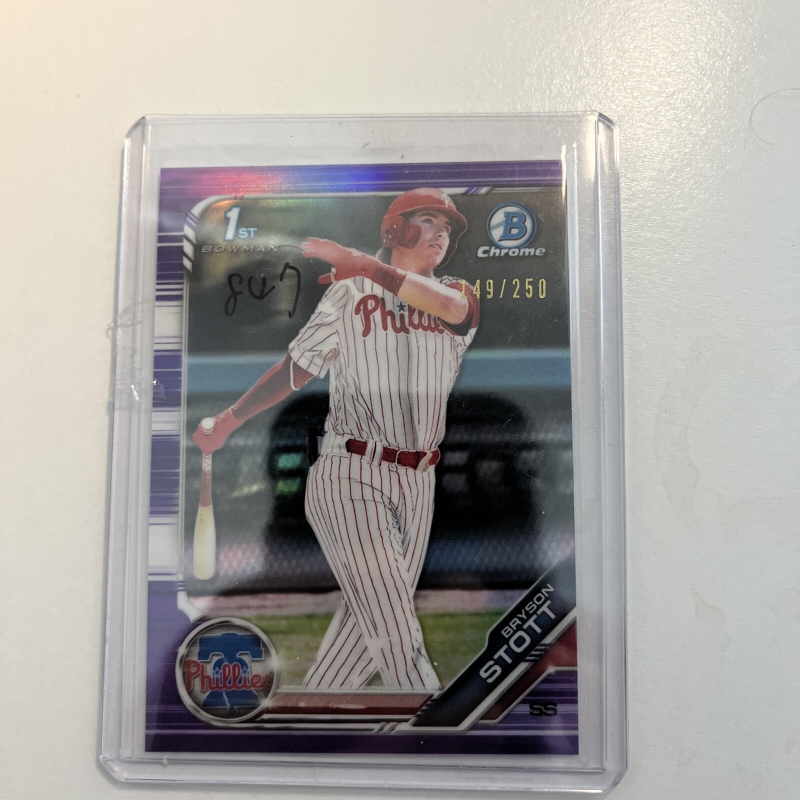 2019 Bowman Draft Chrome 1st Purple Refractor /250 Bryson Stott #BDC-79 Phillies