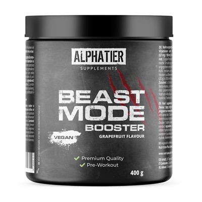 Beast Mode Booster 400g - hochdosierter Pre-Workout Shake mit Koffein & Taurin