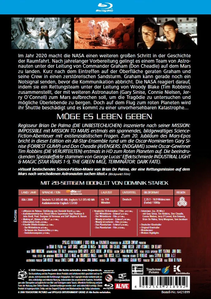 Mission to Mars - Brian De Palma, Gary Sinise, Tim Robbins (Filmjuwelen) Blu-ray - Bild 2 von 4