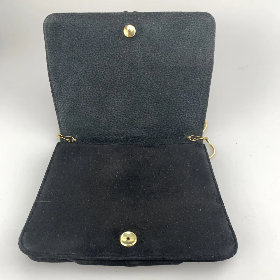 Bolso Bandolera Harrods London by Dorca Vintage Cadena Negra Dorada Hecho en España Foto 3 de 4