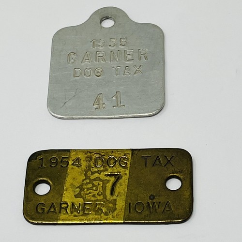 1954 1955 Garner Iowa Dog Tags Tax License Vintage City IA eBay