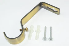 48 X Antique Brass Effect Steel Curtain Rod Rail Support Brackets 28mm Onestop