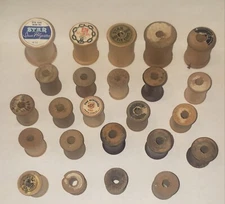 VTG WOOD SEWING SPOOLS VARIOUS SIZES J&P COATS & CLARK~BELDING~ACE~ARTS & CRAFTS