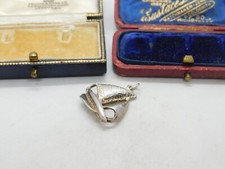 Sterling Silver Sailing Yacht Charm Pendant Vintage c1970